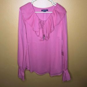 Roaman's Ruffle Blouse, 12W, NWOT